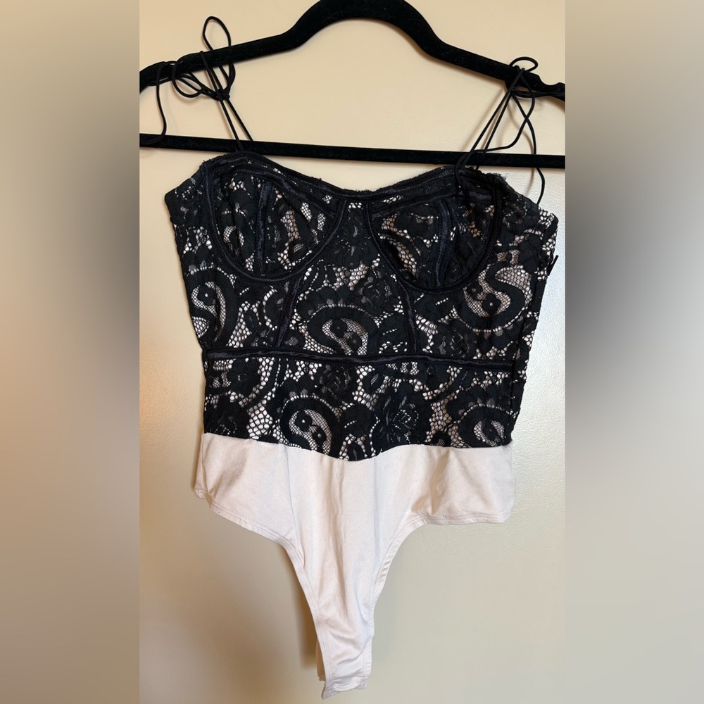 Superdown Midnight Black Lace Blouse